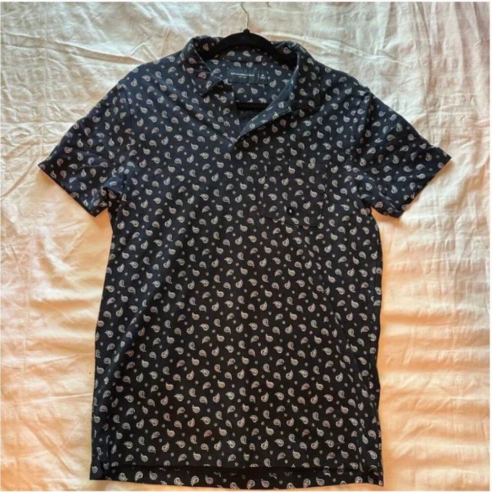 Abercrombie & Fitch Men's Collared Spit Neck Paisley Polo Size Medium